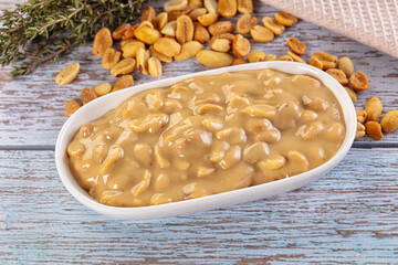 Peanut butter spread with nuts