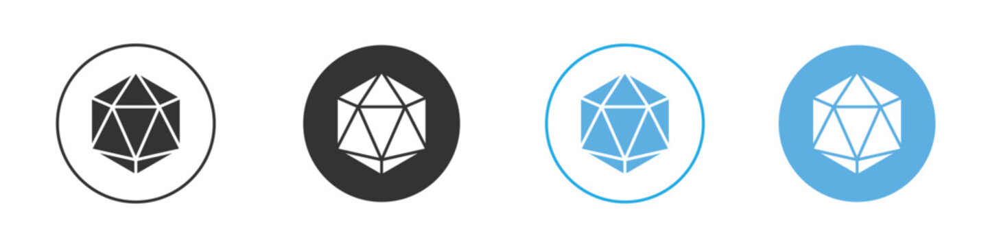 Dice d20 icon Logo Template Design set