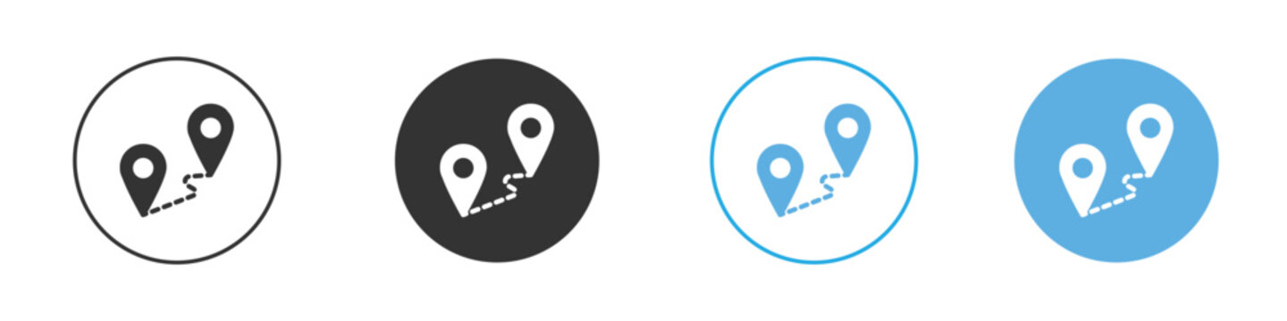 Distance icon Logo Template Design set