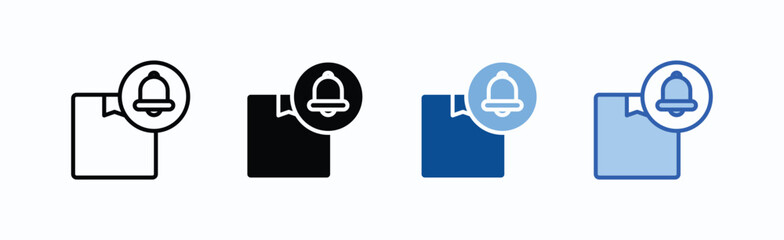 Notify icon sheet multiple style collection isolated vector