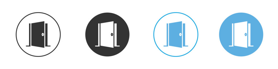 Door open icon Logo Template Design set