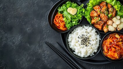 Asian meal arrangement