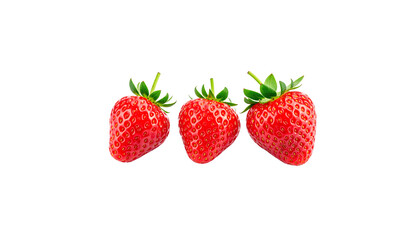 Fresh red strawberries isolated on white background