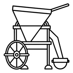 Winnowing Machine  line art vector