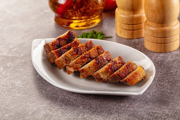 Sliced roasted duck breast fillet