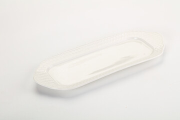 White ceramic empty plate dishware
