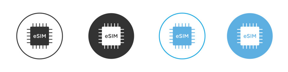 ESIM icon Logo Template Design set