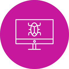 Bug Vector Line Pink Circle Icon Design for personal and commercial use