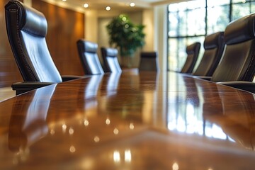 Corporate professionals during a meeting in a boardroom, exchanging ideas and strategies to support business goals in a formal setting, Generative AI