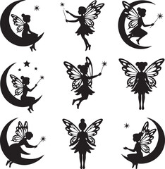 Afro Fairy Queen with Glittering Wings

Curly-Haired Forest Fairy Silhouette

Black Fairy in Flight Vector Design

Afro Enchanted Fairy with Stars

Graceful Fairy with Natural Curls Silhouette