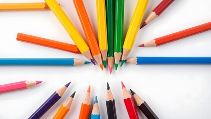 Fototapeta premium Vibrant Hues A Cultural Exploration Through Colorful Pencils