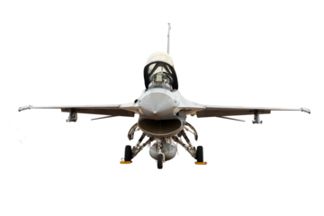 Military airplane isolated on white background.