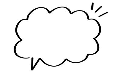 サインペン風の手描きのふきだし ベクター