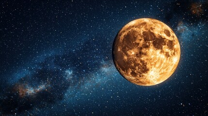 Obraz premium Full, orange moon, celestial expanse