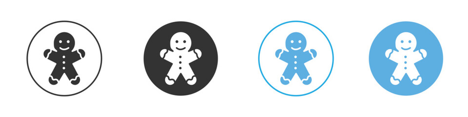 Gingerbread man icon Logo Template Design set
