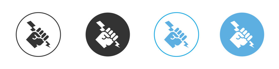 Hand with Power icon Logo Template Design set