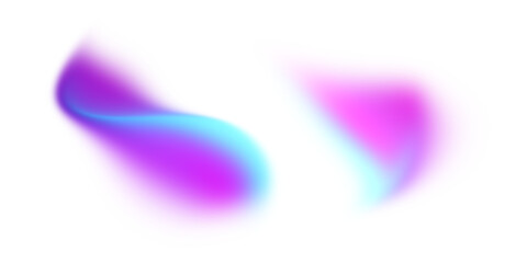 Glowing abstract shape, pruple blue gradient background shape isolated on white