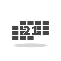 Simple Calendar icon with shadow