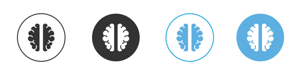Obraz premium Human brain icon Logo Template Design set