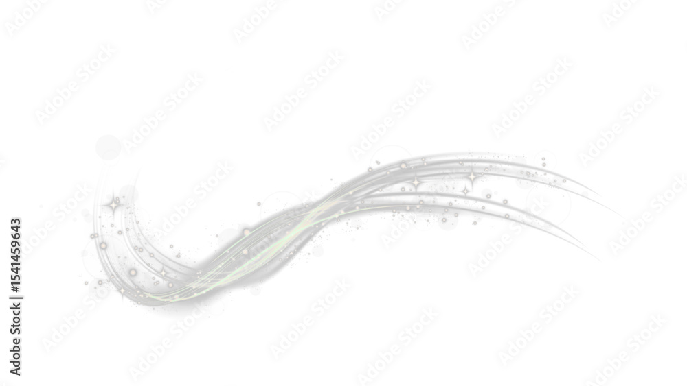 Poster dynamic transparent png wind effect with graceful curves and tiny particles, perfect for airy design
