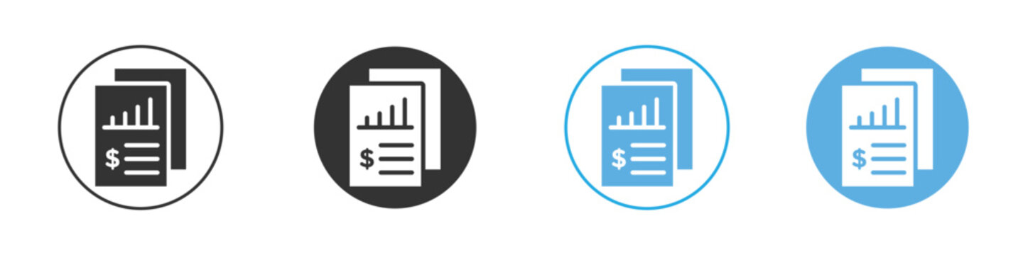 Income statement icon Logo Template Design set