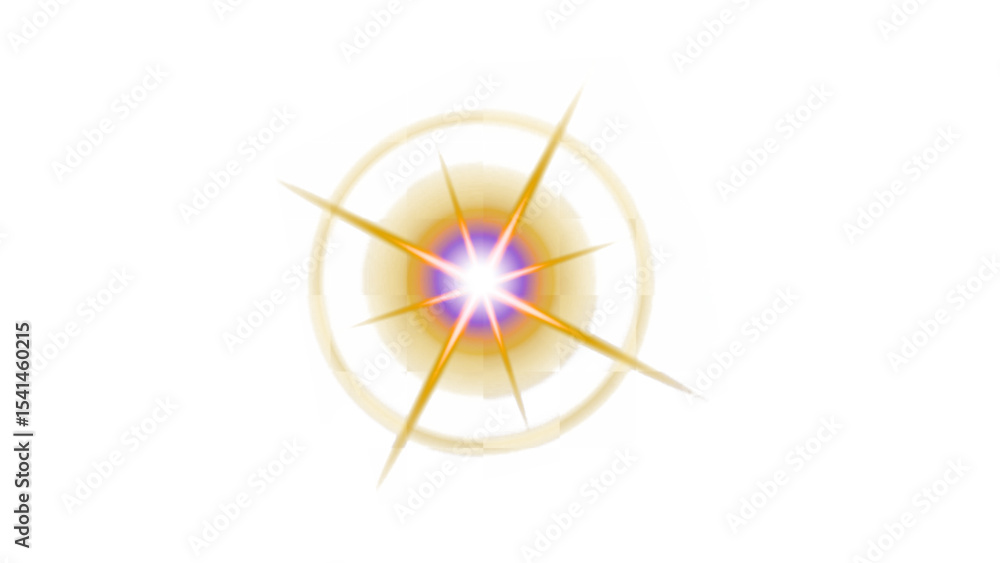Poster vibrant nova star exploding effect with transparent background, ideal for celestial designs and ener