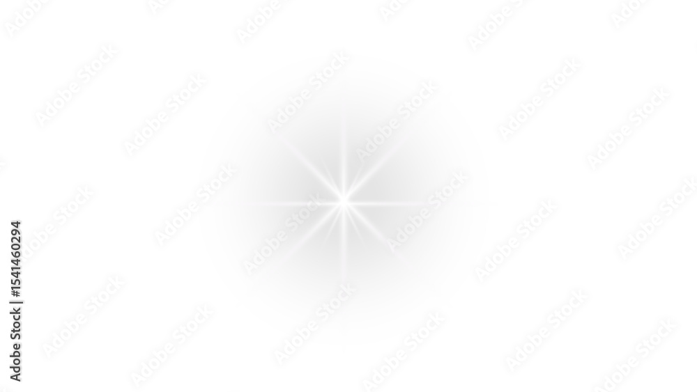 Poster bright starburst light effect with transparent background, perfect for adding a touch of shine and b