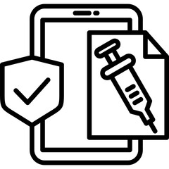Digital Vaccine line icon