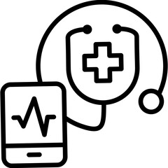Digital Stethoscope line icon