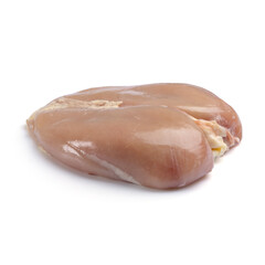 Petto di pollo crudo su sfondo bianco, ideale per contenuti culinari. Raw chicken breast on white...