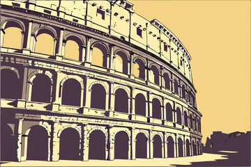 Colosseum rome ancient roman architecture illustration