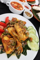 ayam cabe hijau fried chicken with green chili topping