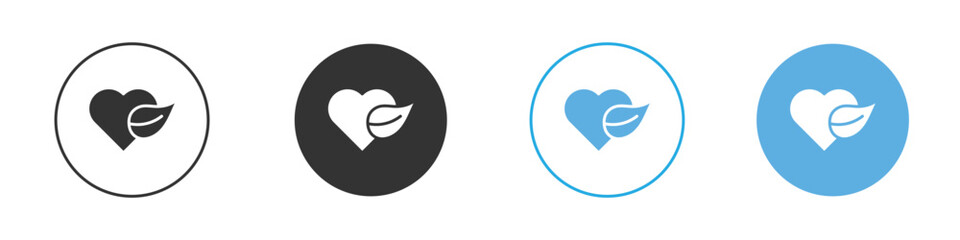 Obraz premium Leaf heart icon Logo Template Design set