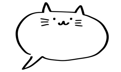 サインペン風の手描きの猫ふきだし ベクター