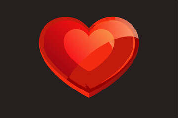 Red heart on black a romantic symbol of love and passion ideal for Valentine's Day and wedding designs