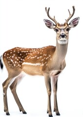 Adeer standing in front of a white background