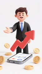 Remote business consultant on mobile phone