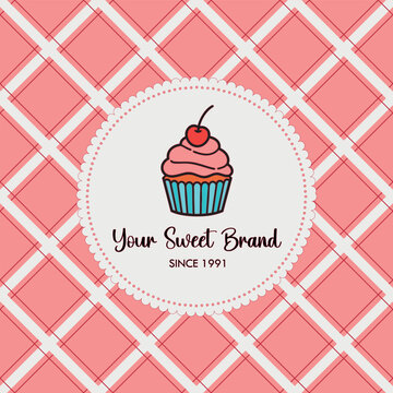 Bakery background capcake vector