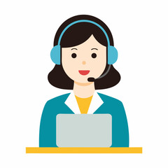 Customer Service Representative – Female Support Agent with Headset