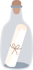 Message in a bottle, nautical vector illustration 