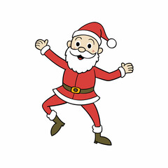 Dancing Santa Claus Cartoon Illustration
