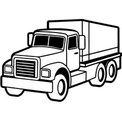 Truck line art vector