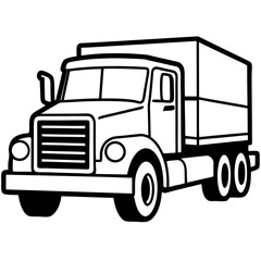 Truck line art vector
