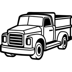 Truck line art vector