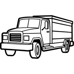 Truck line art vector