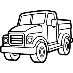 Truck line art vector