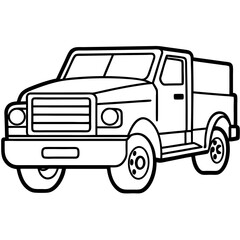 Truck line art vector