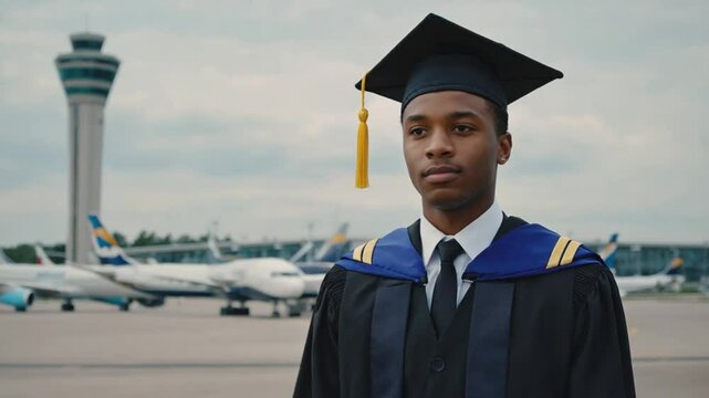 Airplane pilot graduation.