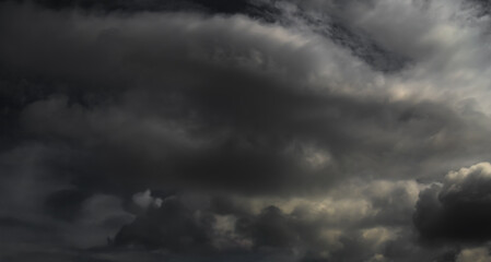 Cloud storm sky dark rain lightning thunder stormy typhoon nature light scene rainy atmosphere...