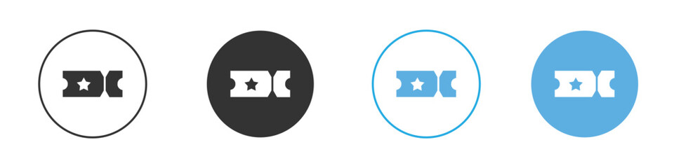 Movie ticket icon Logo Template Design set